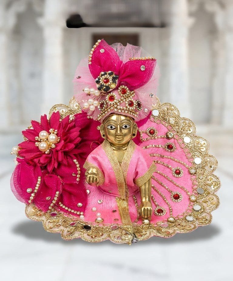 laddu gopal pink dress image Akbazar