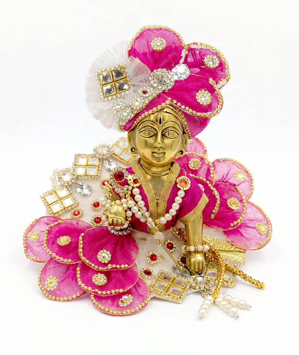 laddu gopal pink dress image Akbazar